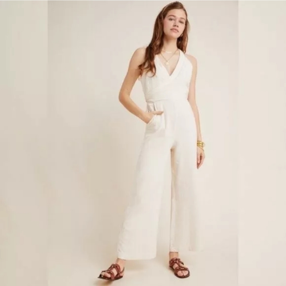 By Anthropologie demi textured jumpsuit size 4